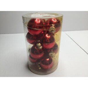 Christmas Tree 12 Bright Red Shiny Ball Ornaments Festive Decoration
